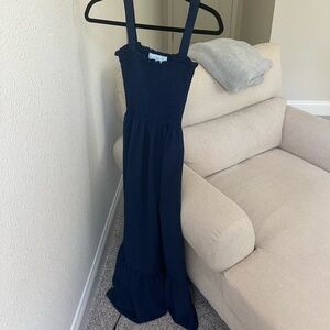 Hill house Home Anjuli Nap Dress in Navy Crepe